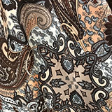 Taupe, dark brown and cream paisley