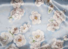 Blue silk with roses