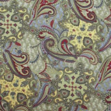 Gold, Blue & Burgundy Paisley